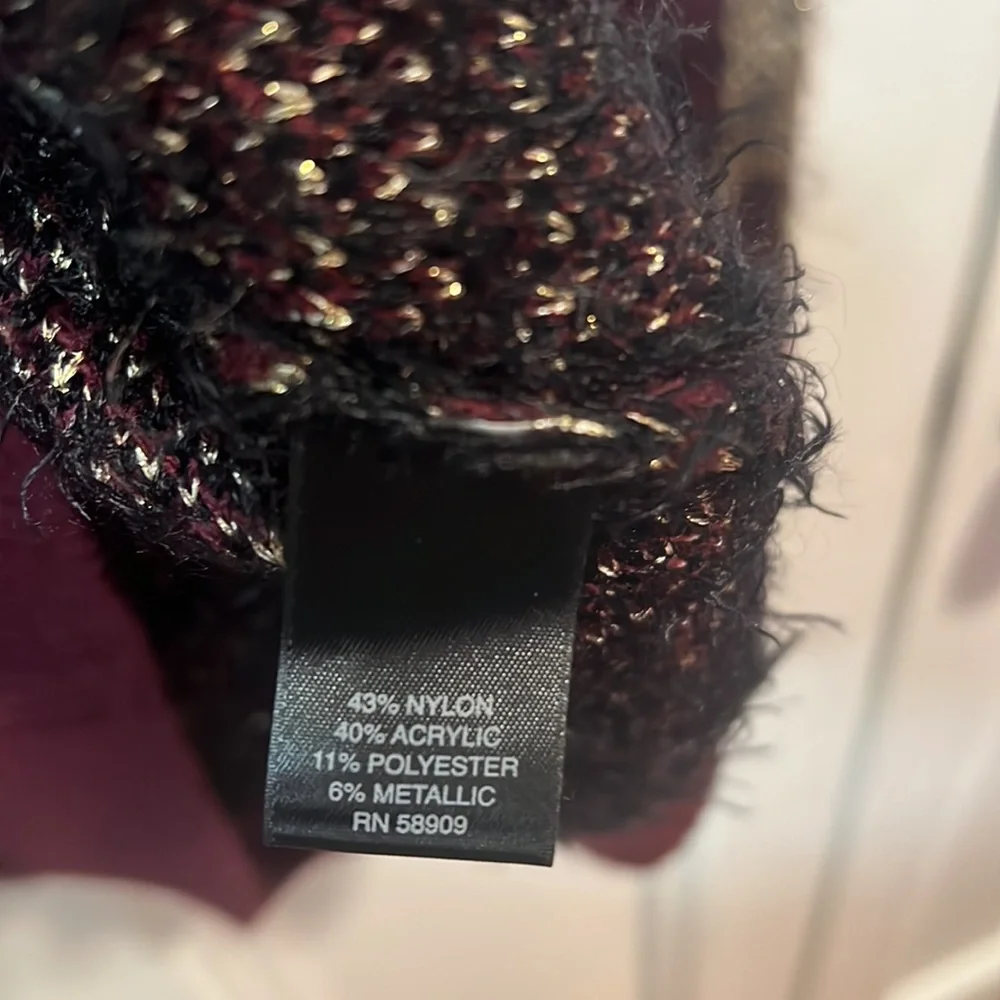 Gianni bini size small purply maroon fluffy sparkly sweater size s ✨90s vibes ✨ - Picture 4 of 4